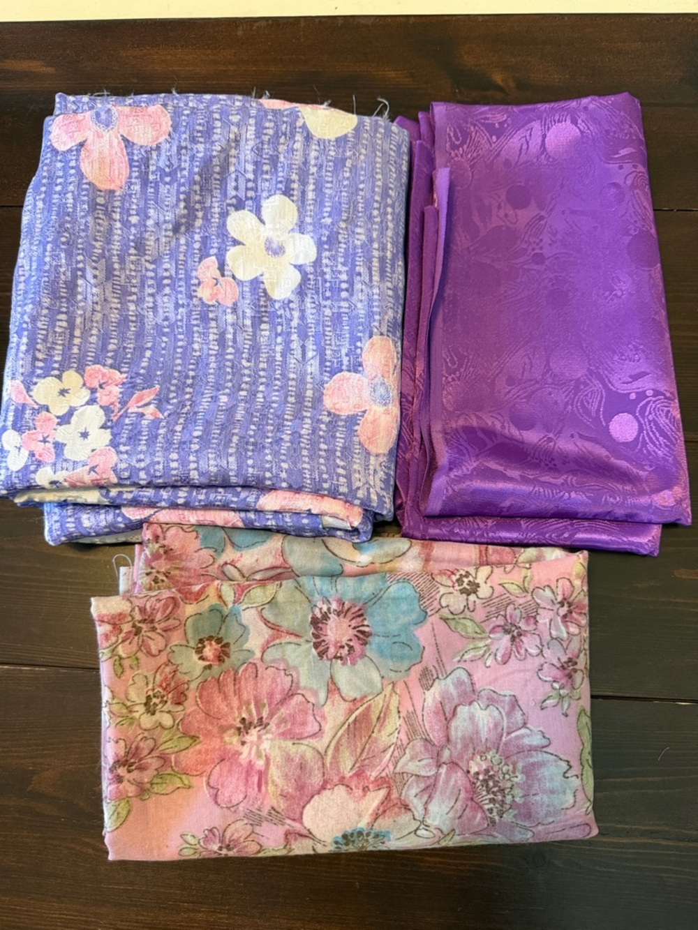Purple Floral Fabric Yardage
